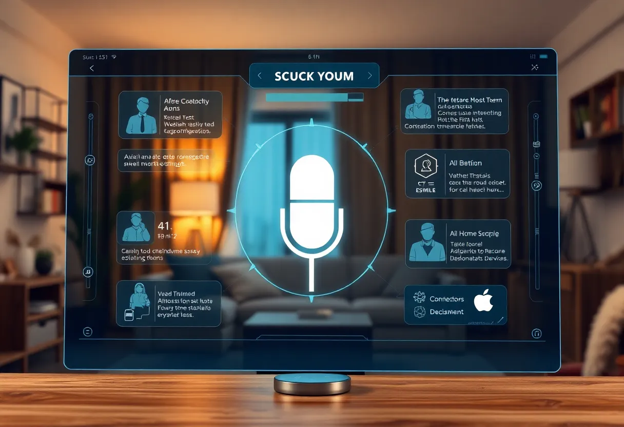Illustration of Amazon Alexa+ voice assistant in a home environment