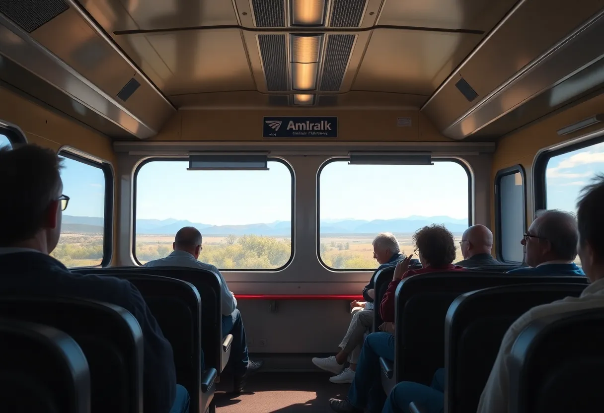 Passengers inside an Amtrak train enjoying the journey