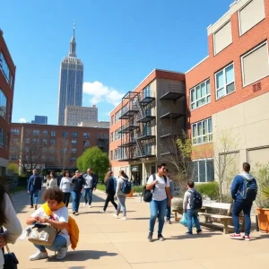 Students at a private high school in New York City engaged in various activities.