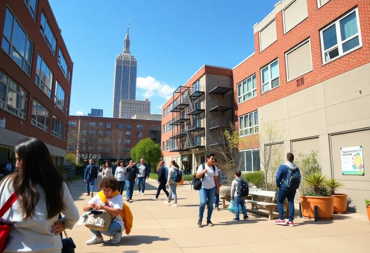 Students at a private high school in New York City engaged in various activities.