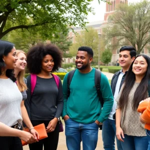 Diverse college students discussing safety and inclusivity on campus
