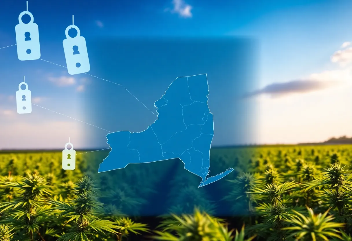 Visual representation of cannabis tracking system and compliance.