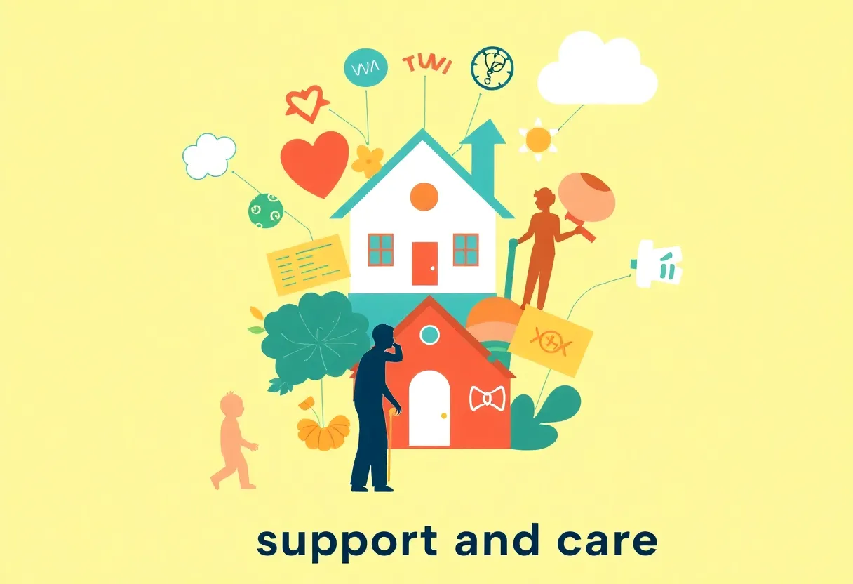Abstract representation of home care challenges in New York