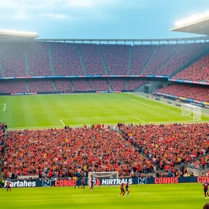 Charlotte FC fans cheering at a home game