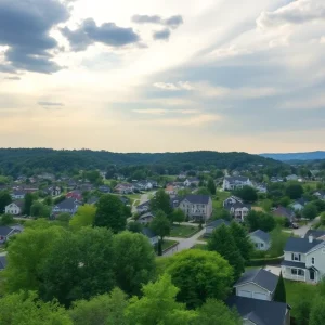 Aerial view of residential areas in Chattanooga