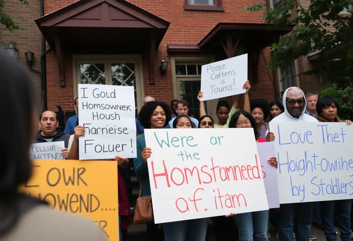 Community rally supporting homeowner facing foreclosure