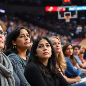 Audience expressing concern during a WNBA game
