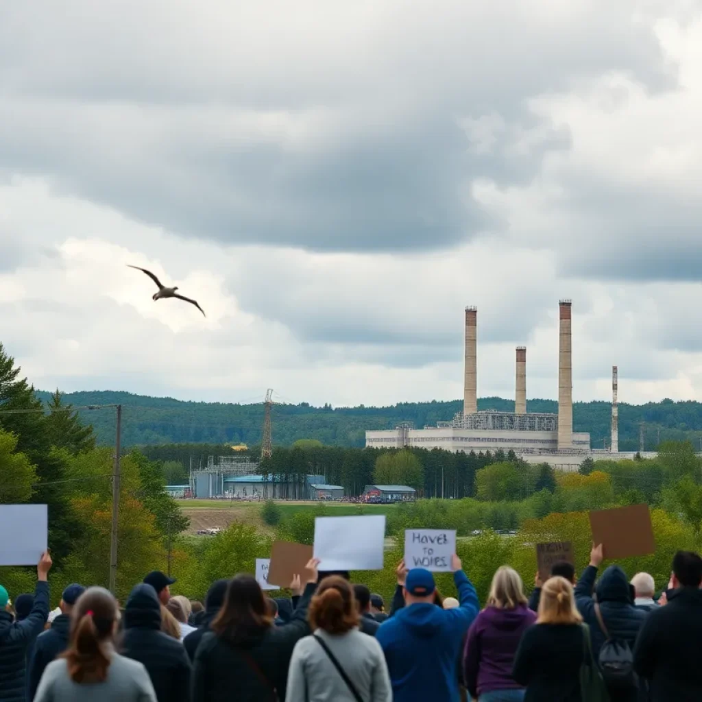 Protesters in front of CPV Valley Energy Center