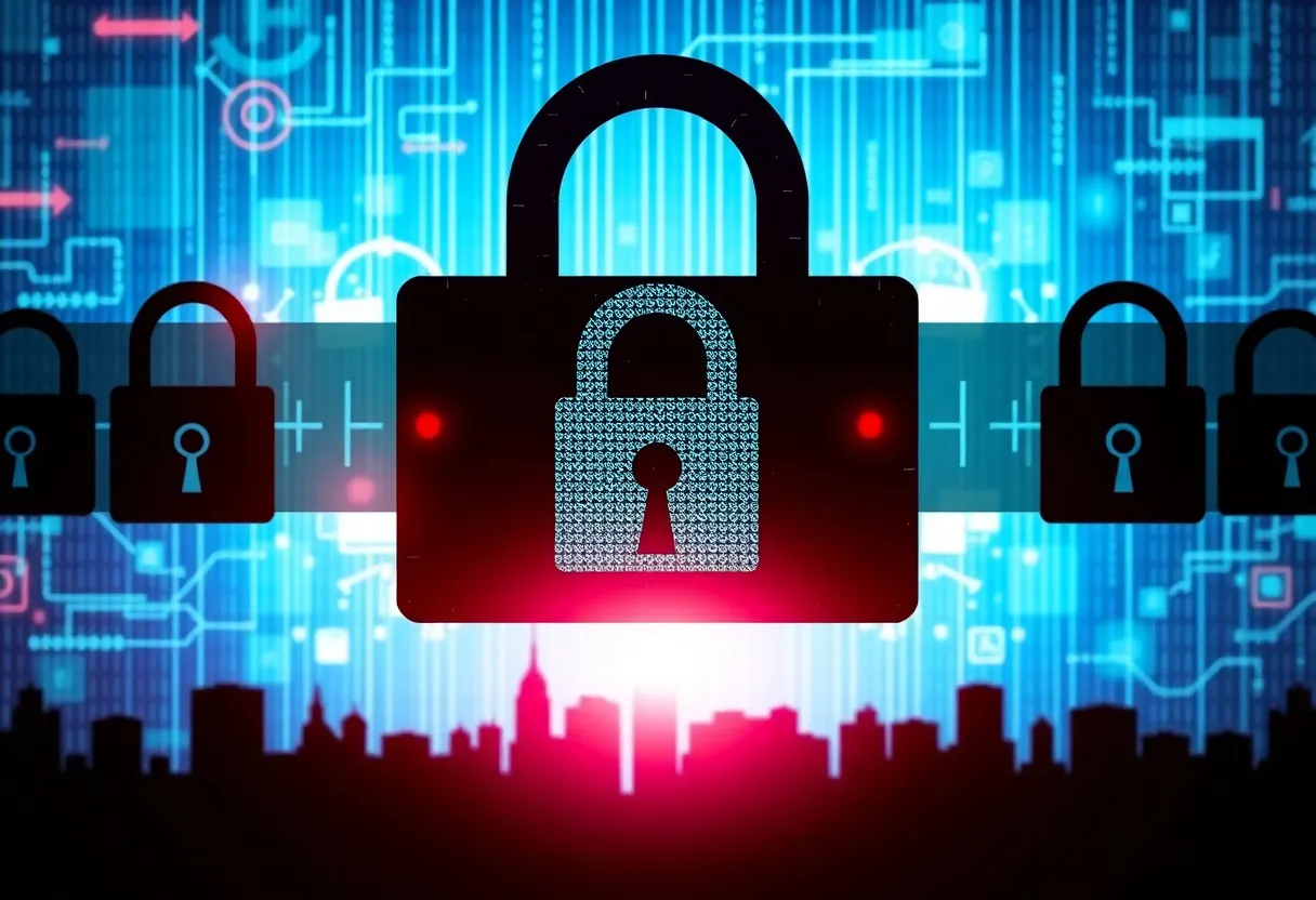 Illustration of cybersecurity vulnerabilities in a digital landscape