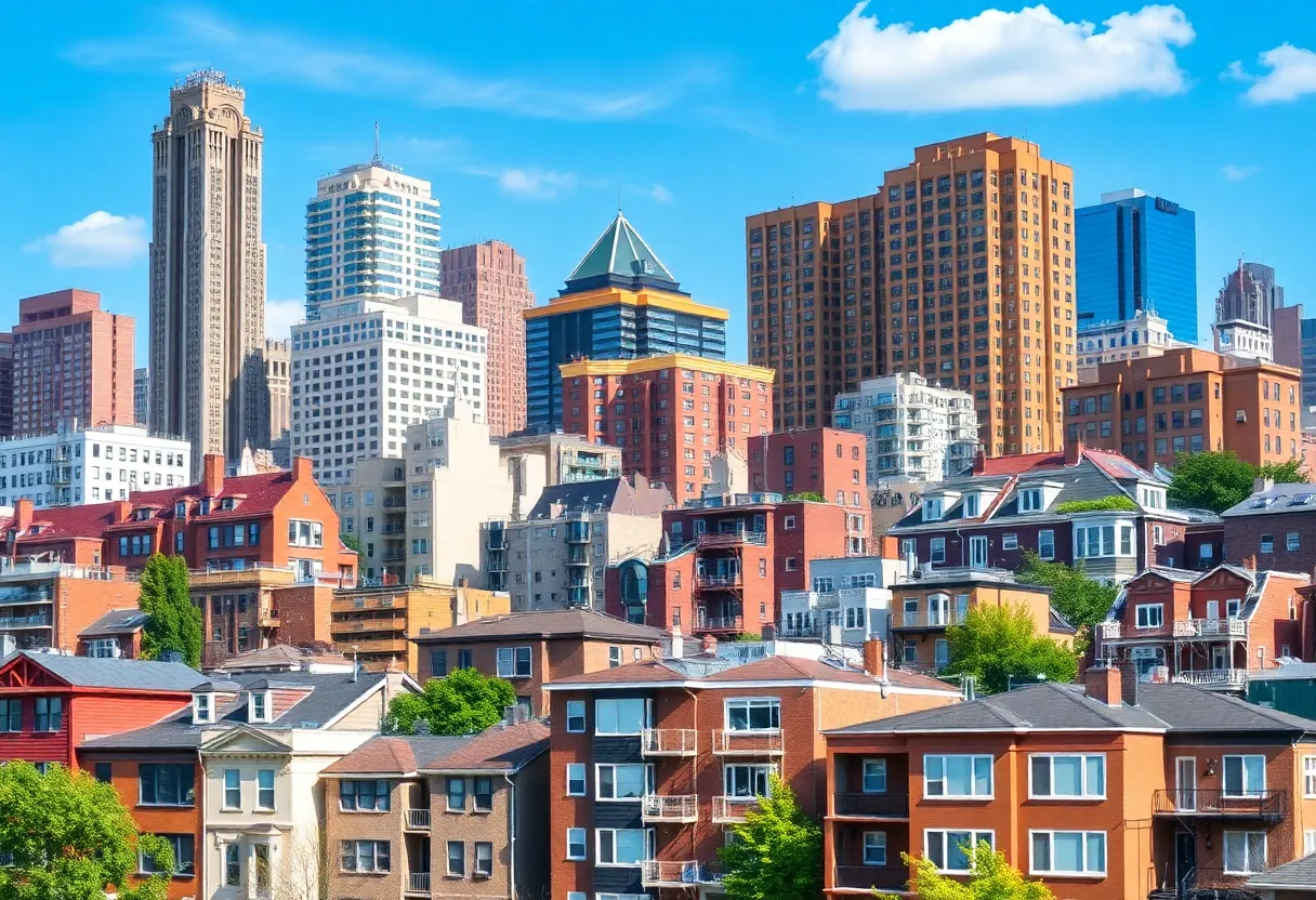 A variety of housing types in New York City showcasing the urban landscape.
