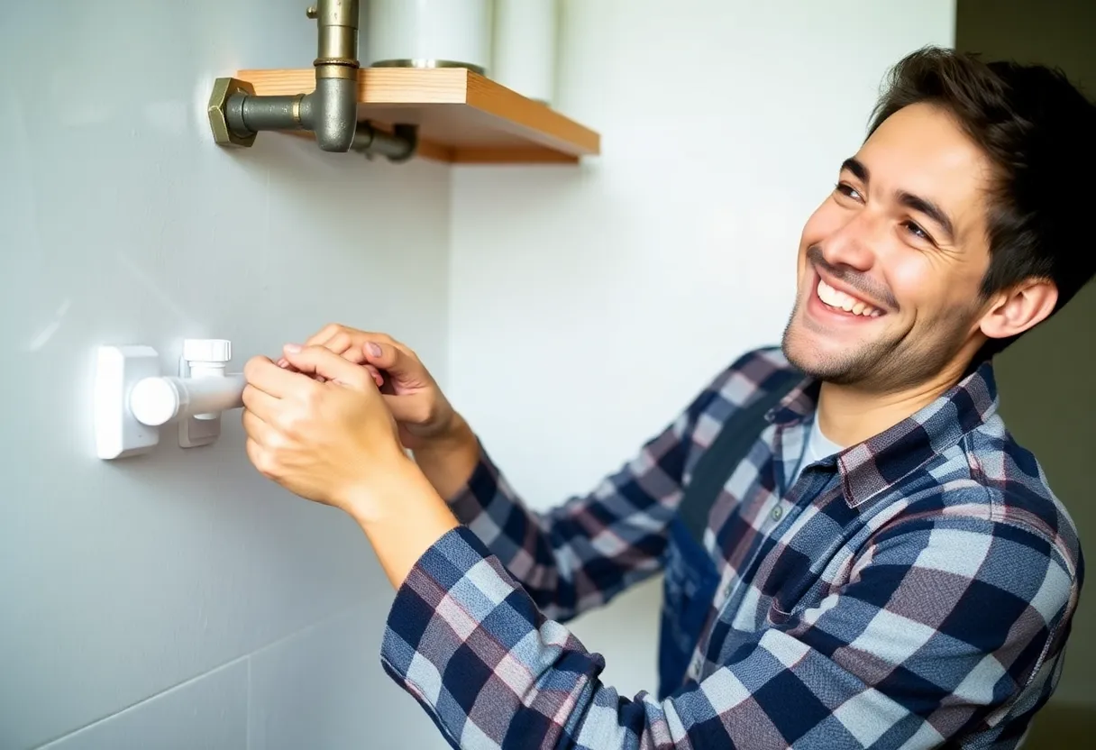 Homeowner performing DIY repairs