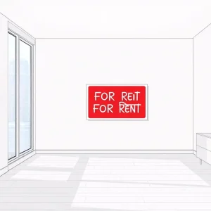 An empty apartment with a digital theme