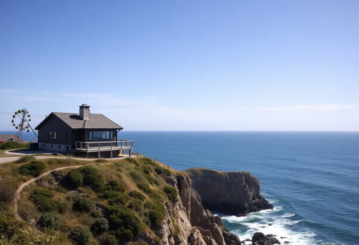 A picturesque family home on a cliff with ocean views.