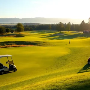 A scenic golf course showcasing the environment for a championship.