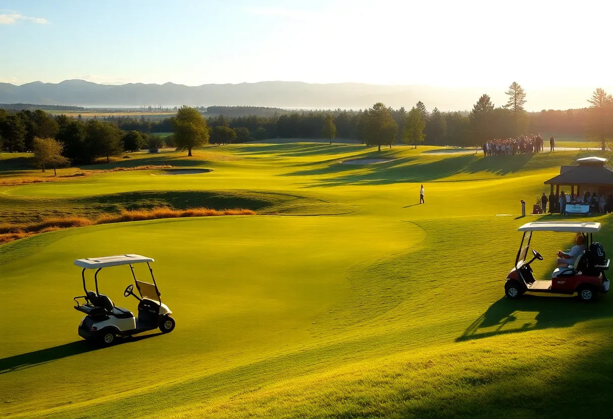 A scenic golf course showcasing the environment for a championship.