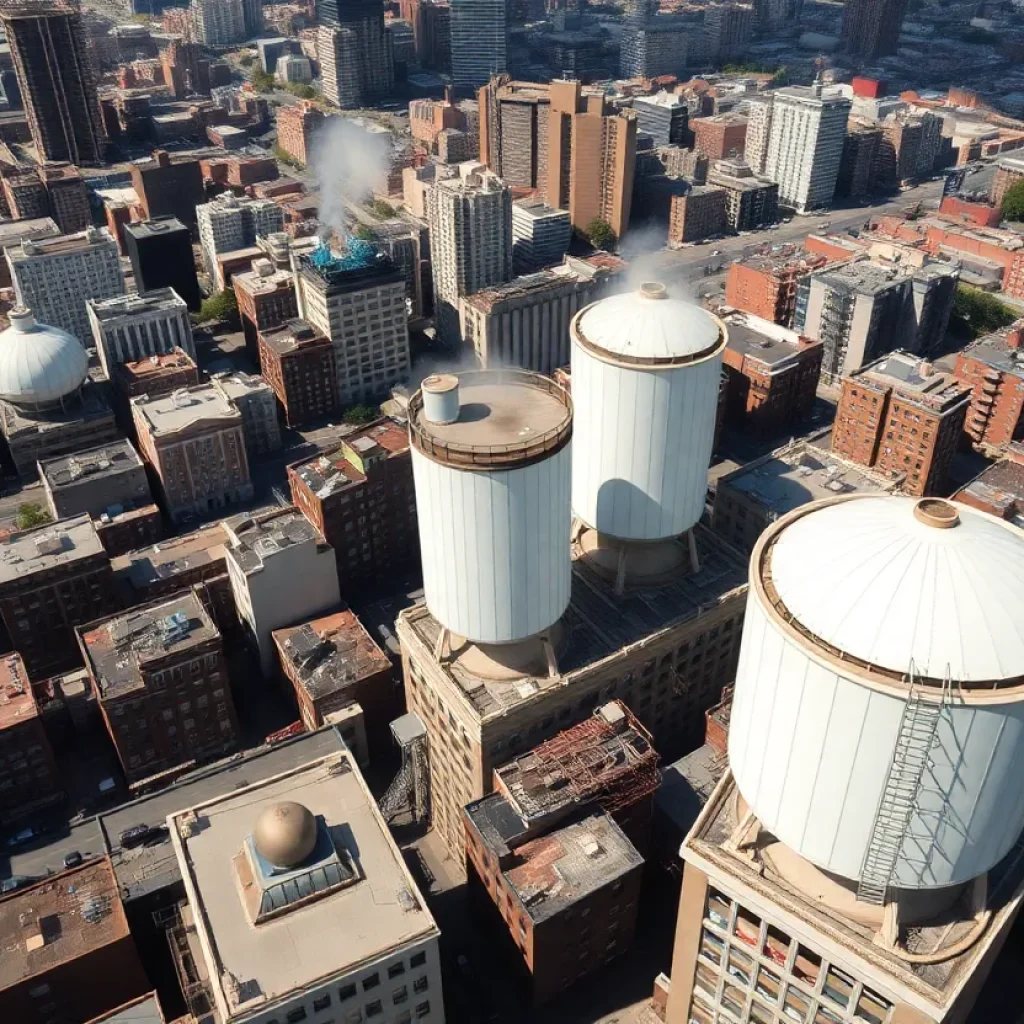 Cooling towers in Central Harlem overseeing a public health investigation