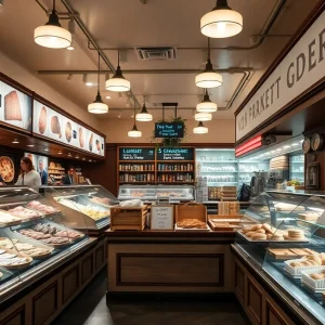 Interior of Harry's Table showcasing various Italian food counters.