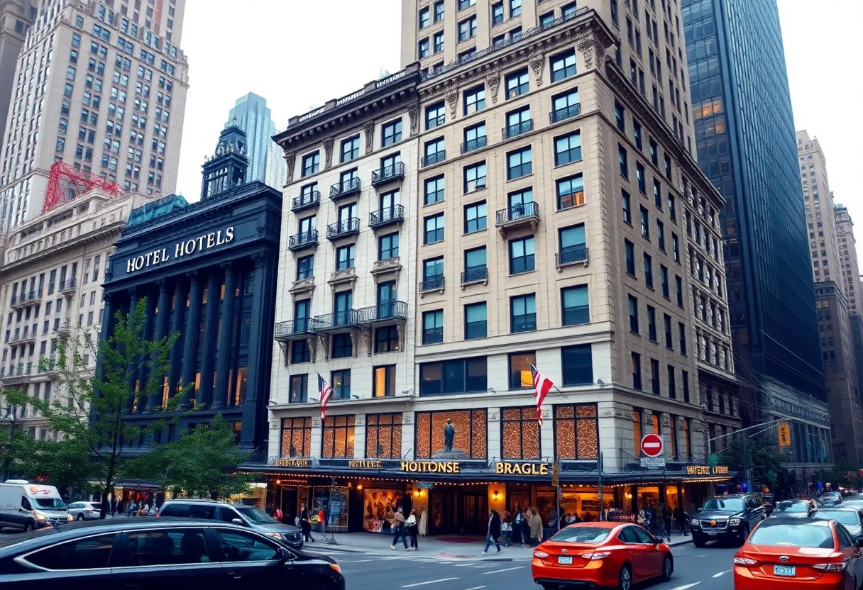 A view of iconic hotels in New York City