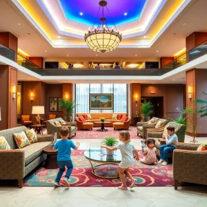 Spacious and welcoming lobby of Loews Regency New York hotel with vibrant decor.
