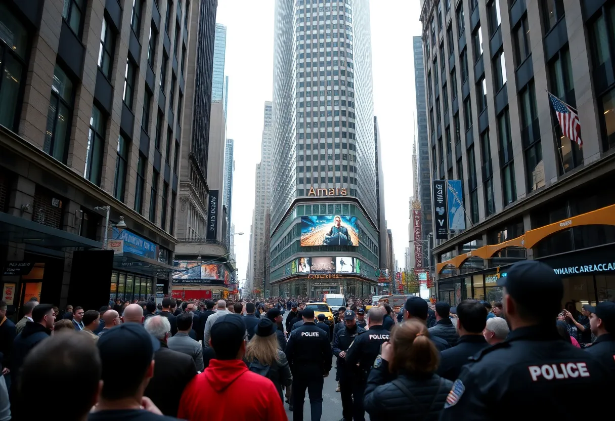 Police investigating the Midtown Manhattan shooting scene