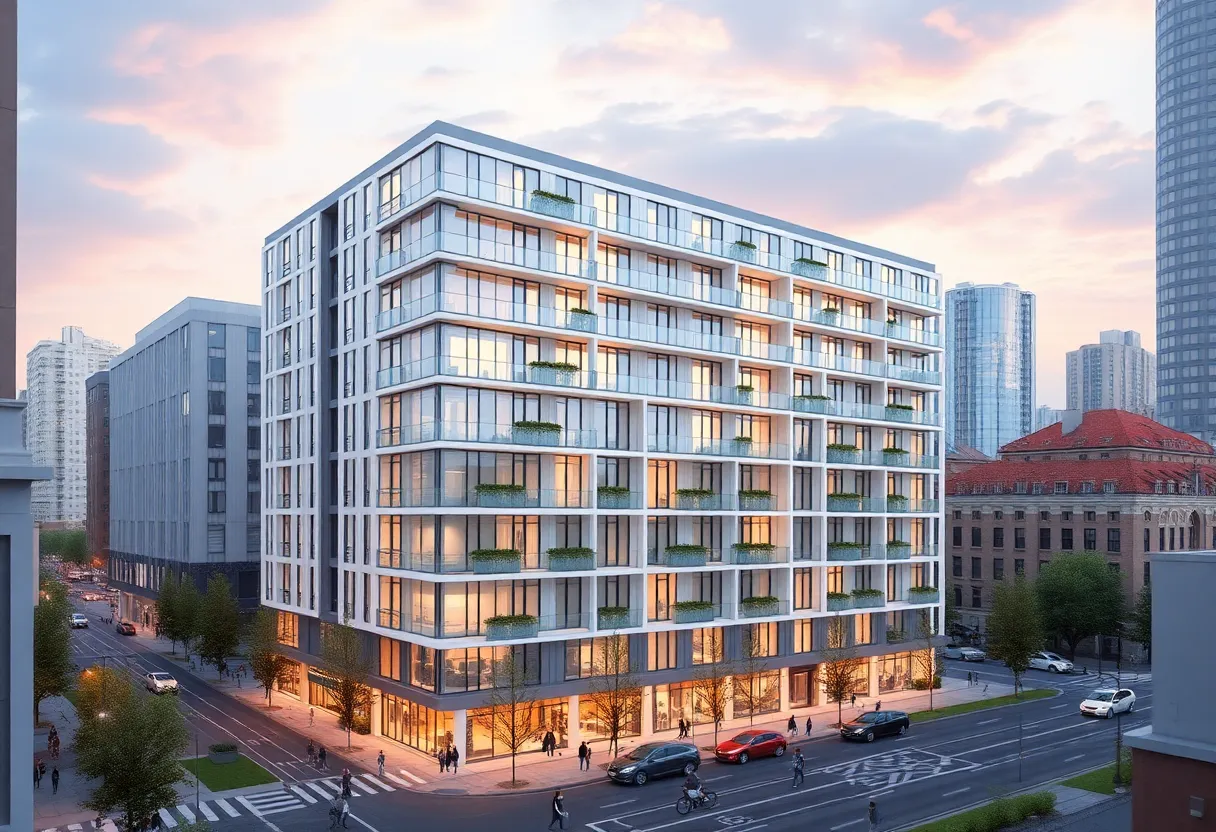 Rendering of a new residential building in Hell's Kitchen, Manhattan.