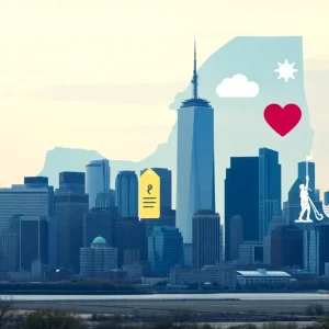 Visual representation of New York's budget shortfall