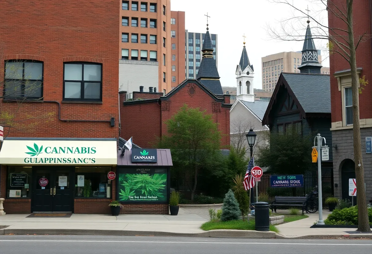 Cannabis dispensaries and nearby schools in New York