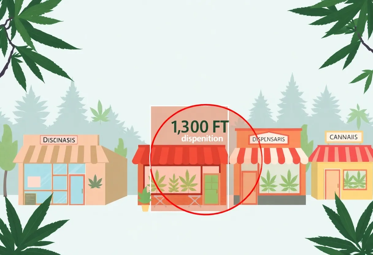 Illustration representing cannabis dispensaries in New York facing legal challenges.