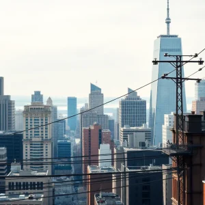 New York City skyline with energy infrastructure