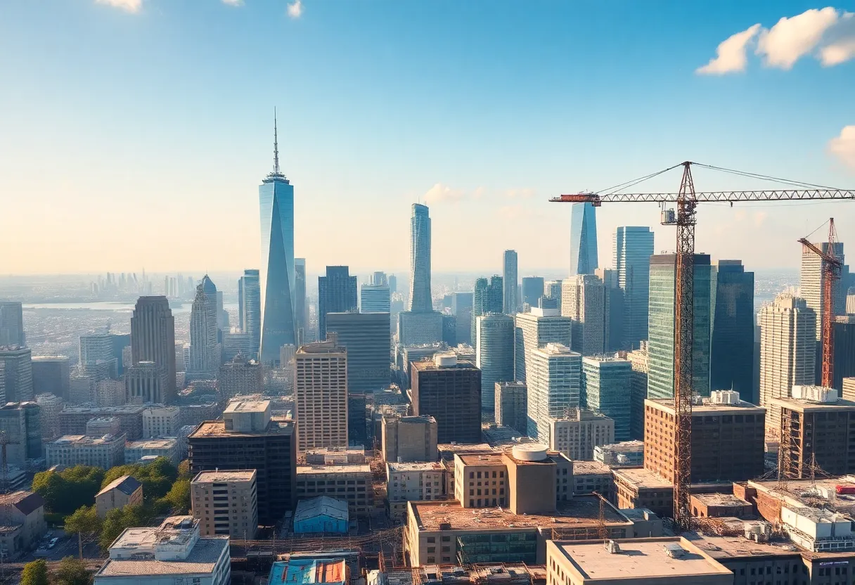 New York City skyline showcasing construction projects and energy changes.