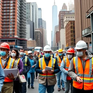 Diverse workers in New York City representing various industries.