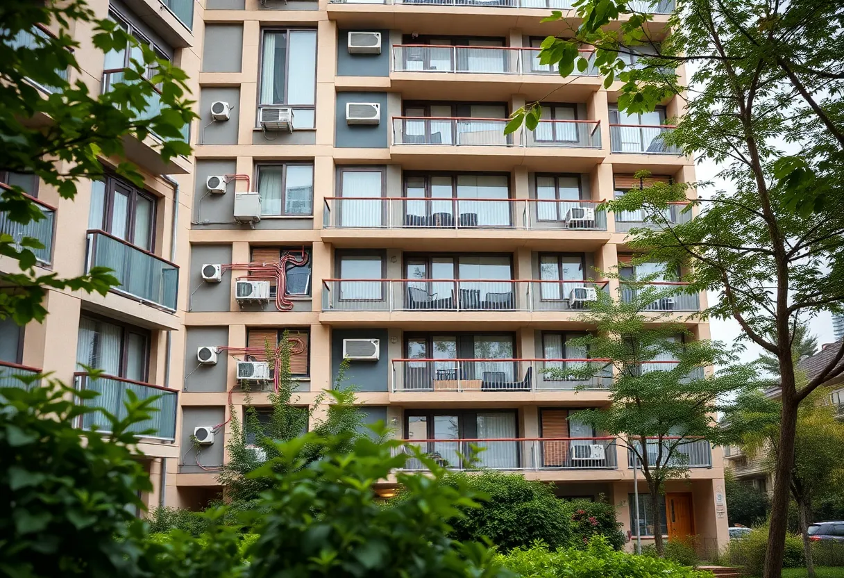 Modern electric heating systems installed in a new building in New York.