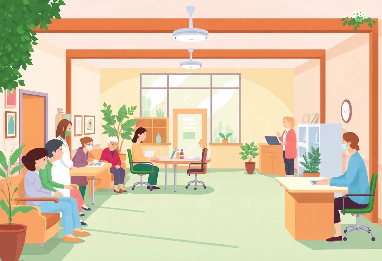 Nursing home facility representing care and community