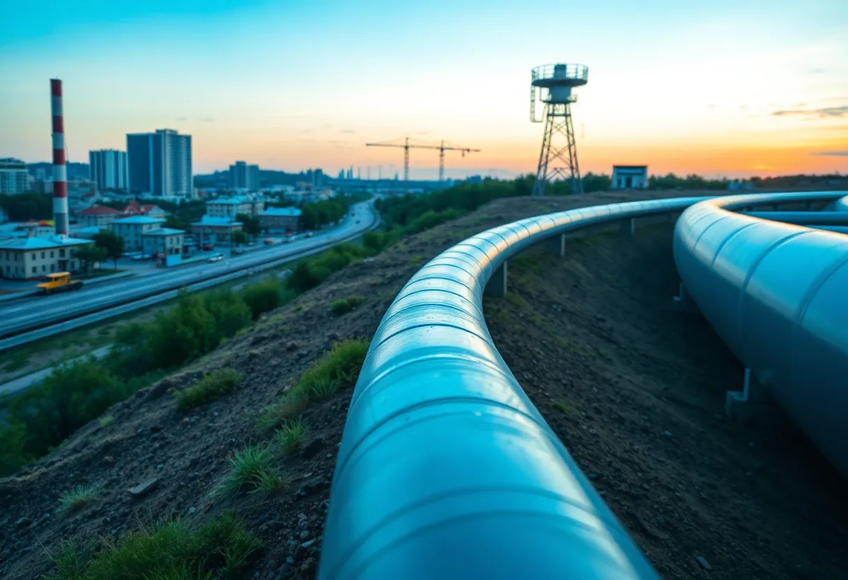 Illustration of a natural gas pipeline