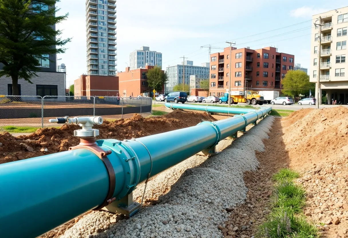 Northeast Supply Enhancement Pipeline in urban landscape