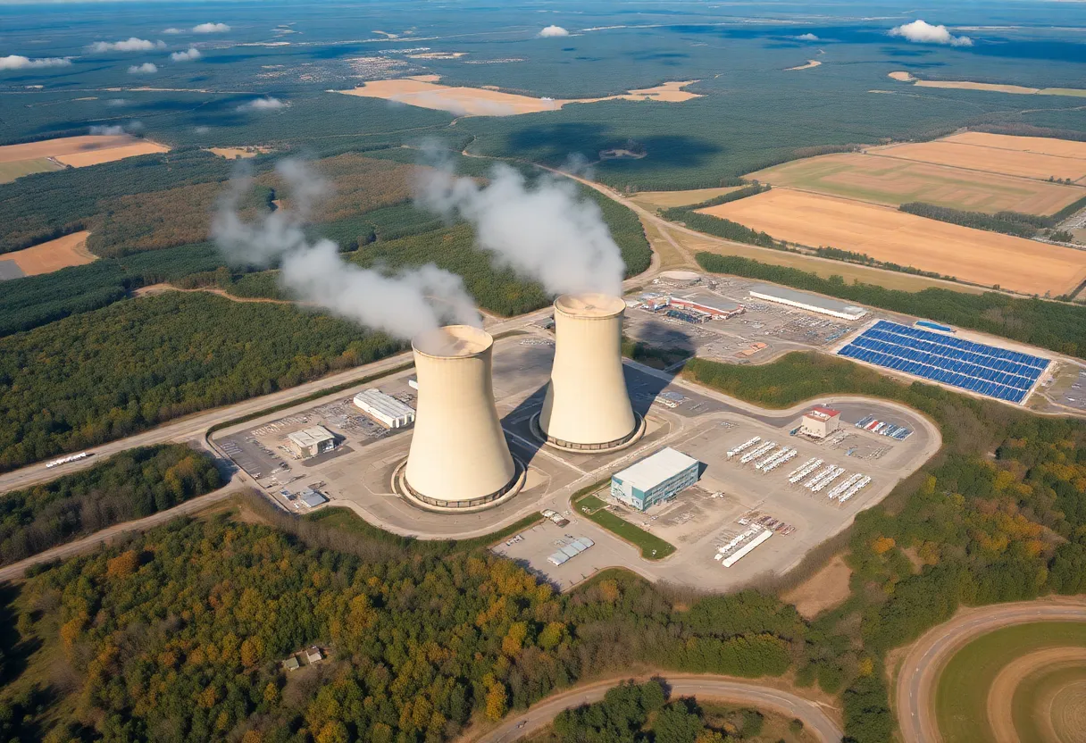 Aerial view of nuclear power plants in New York State