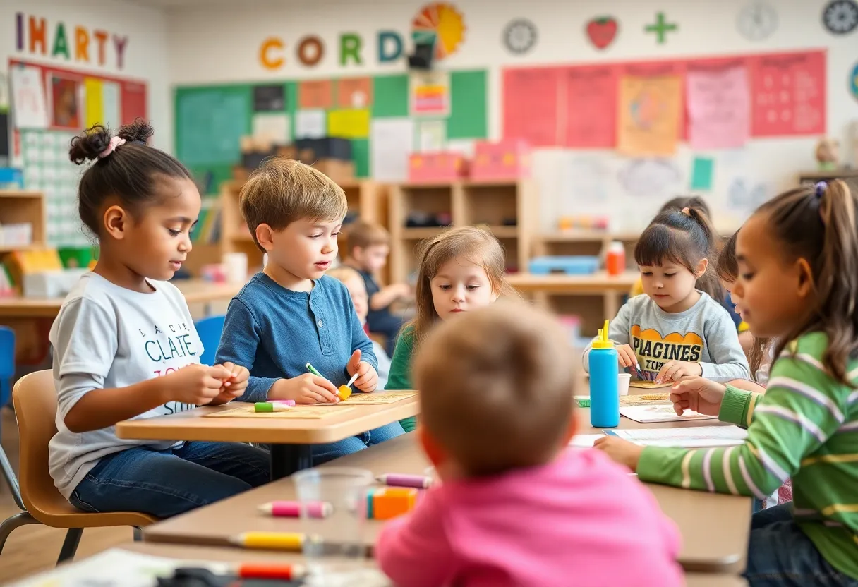 Children participating in after-school activities in New York City programs.