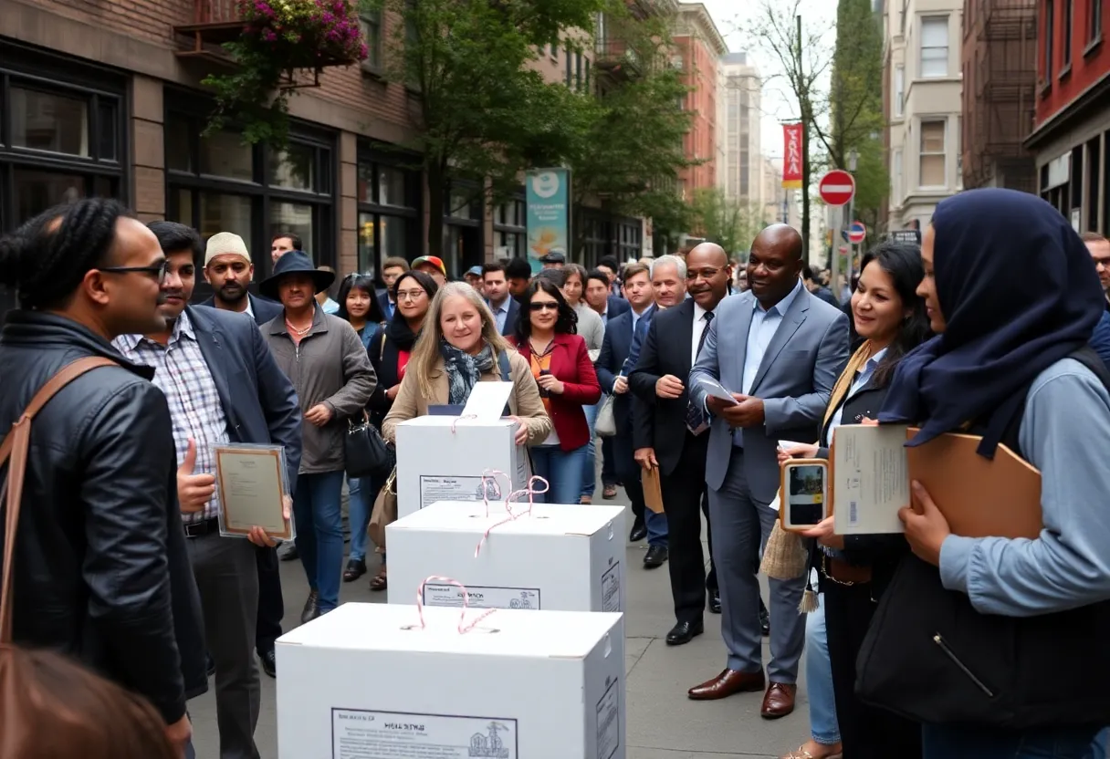 Residents of New York City discussing housing reforms