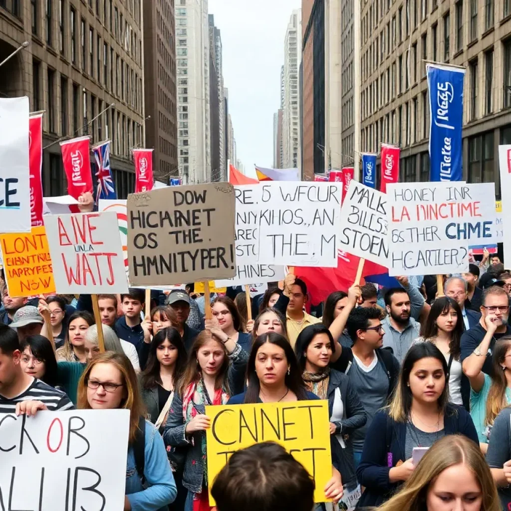 Protesters demanding humanitarian aid for Gaza in New York City
