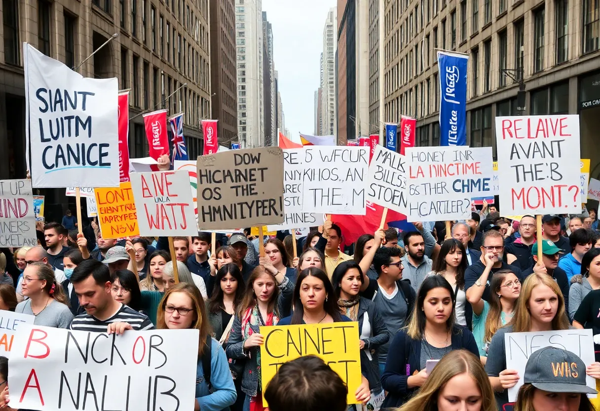 Protesters demanding humanitarian aid for Gaza in New York City