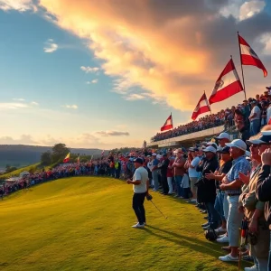 Fans enjoying the Ryder Cup golf tournament at Bethpage State Park