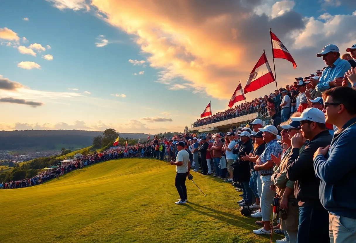 Fans enjoying the Ryder Cup golf tournament at Bethpage State Park