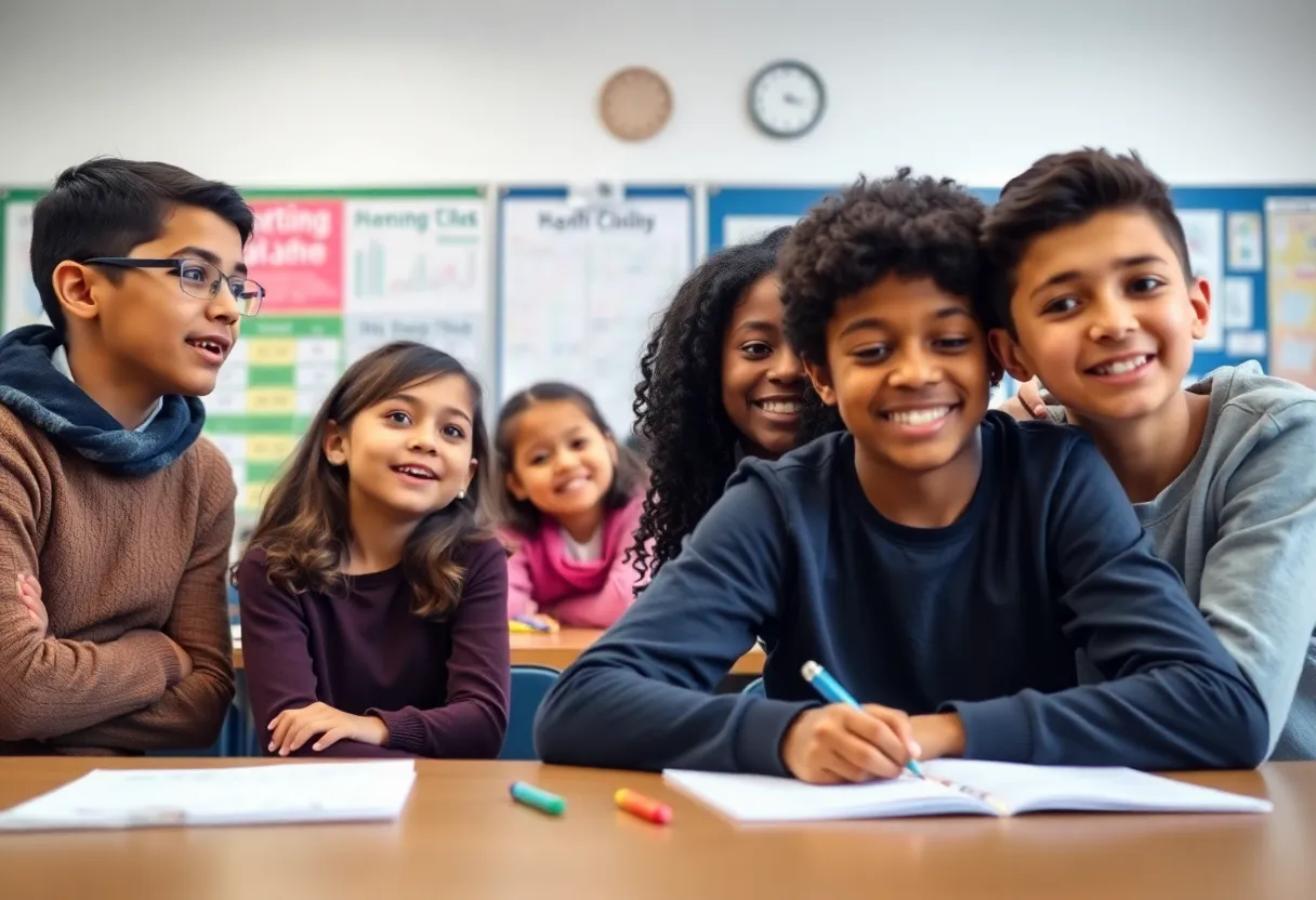Students in a Bronx charter school classroom focusing on math lessons.