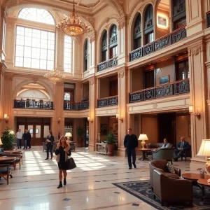 Lobby of The Barclay Hotel showcasing historic architecture