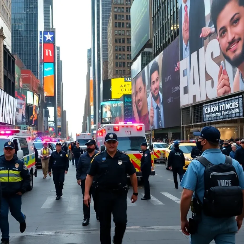 Police responding to a shooting incident in Times Square