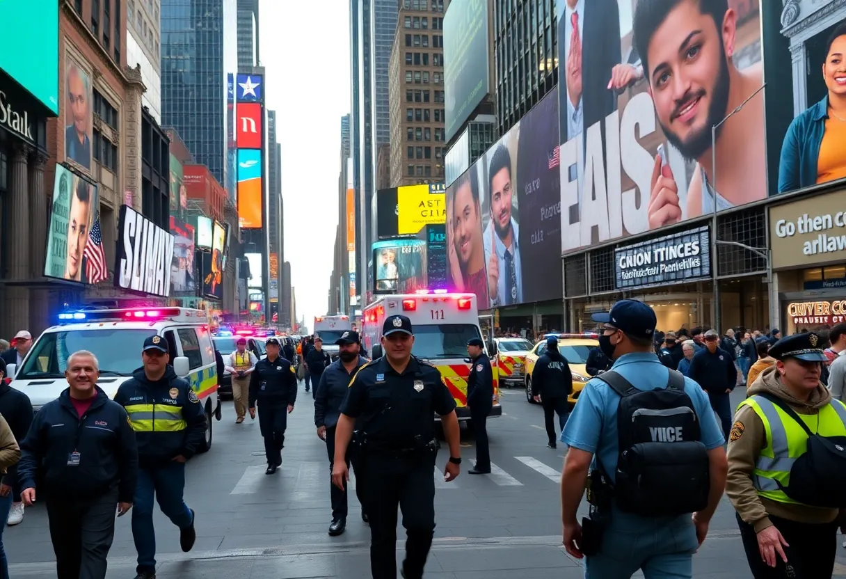 Police responding to a shooting incident in Times Square