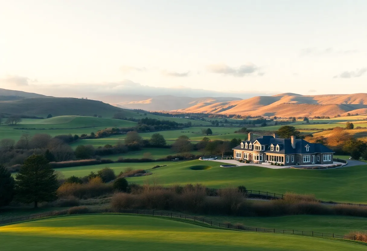 Luxurious golf resort in Scotland with lush landscapes