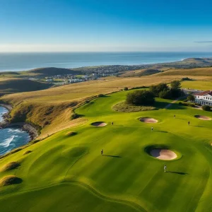 Aerial view of Trump International Scotland golf course