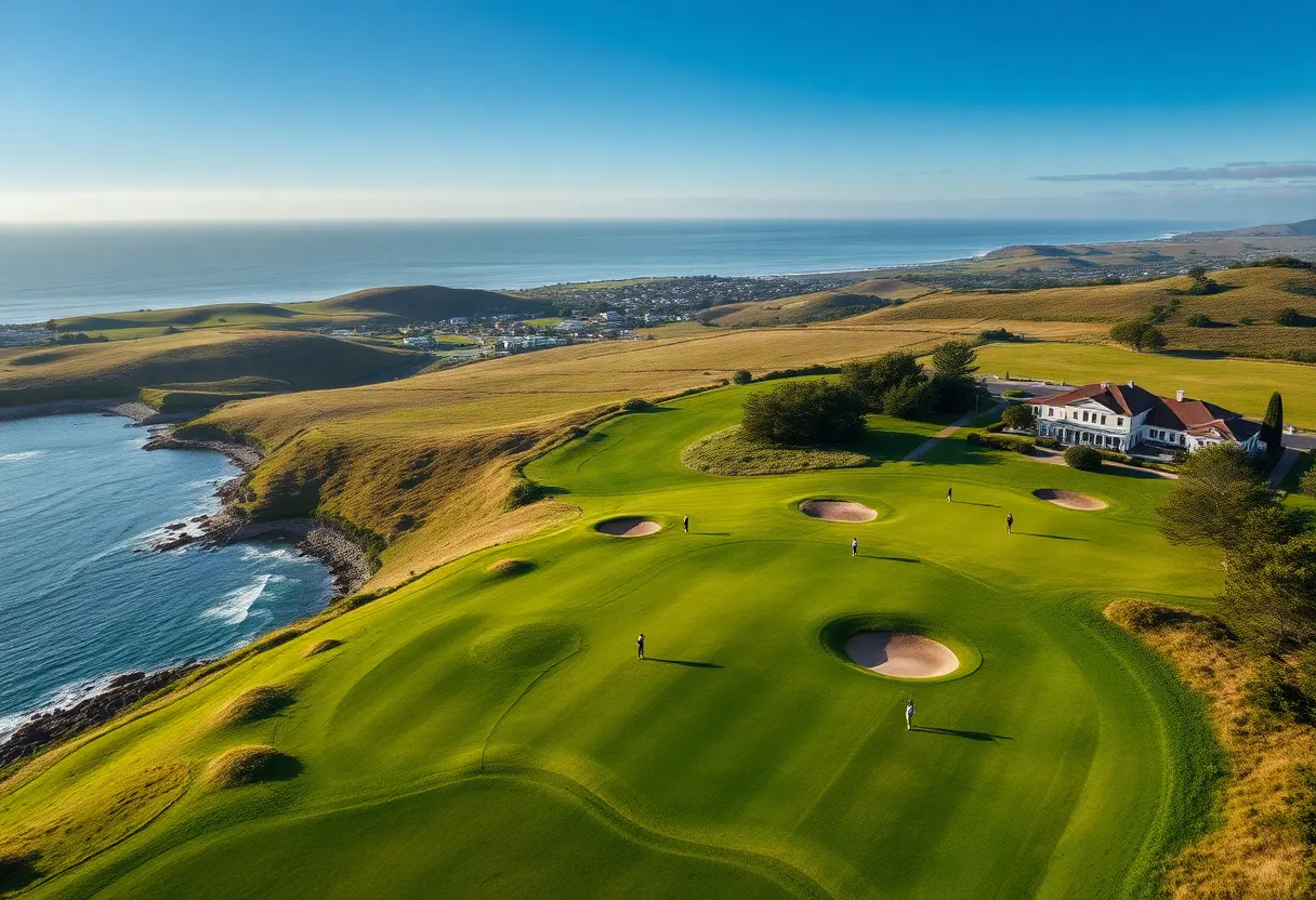 Aerial view of Trump International Scotland golf course