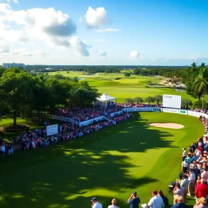 A view of the Trump National Doral golf course during a tournament
